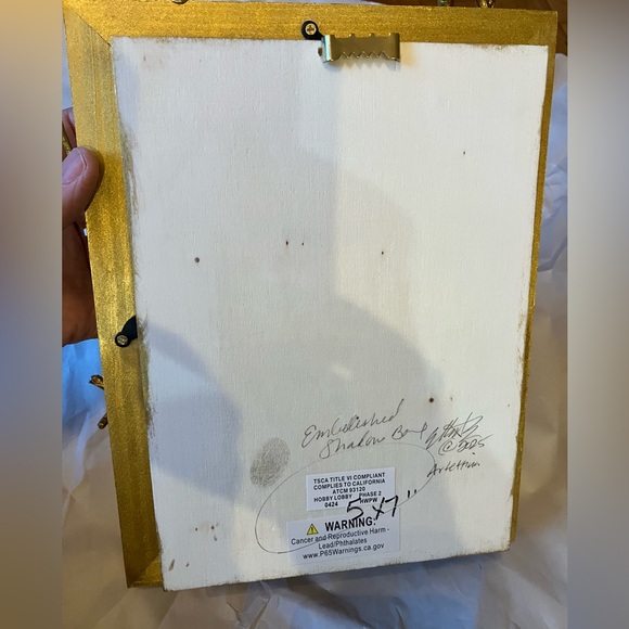 Butterfly Shadow box hand embellished gold organic home decor nature display - Picture 5 of 5